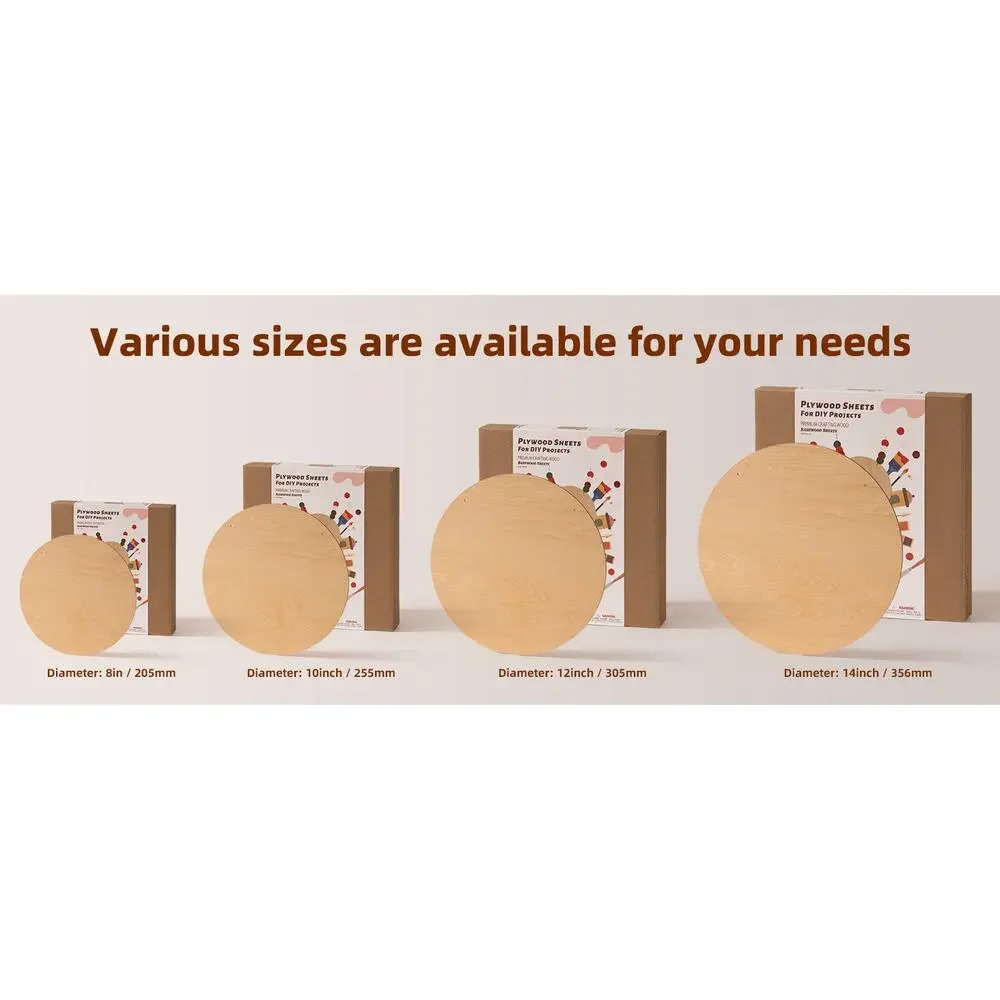 12 Pack 10 Inch Wood Circles for Crafts, 1/8